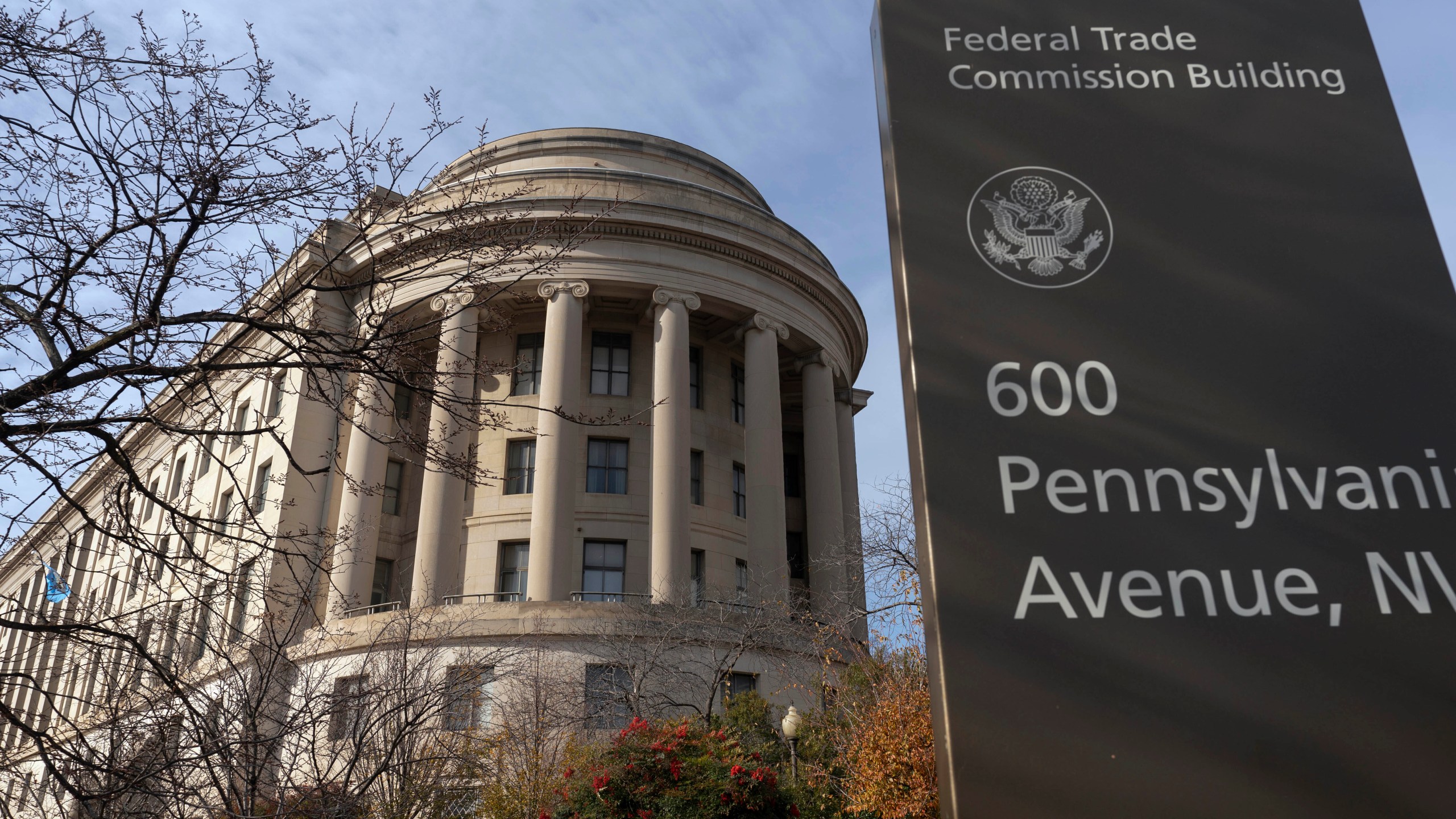 FILE - The Federal Trade Commission building is seen in Washington on Dec. 8, 2024. (AP Photo/Jose Luis Magana, File)