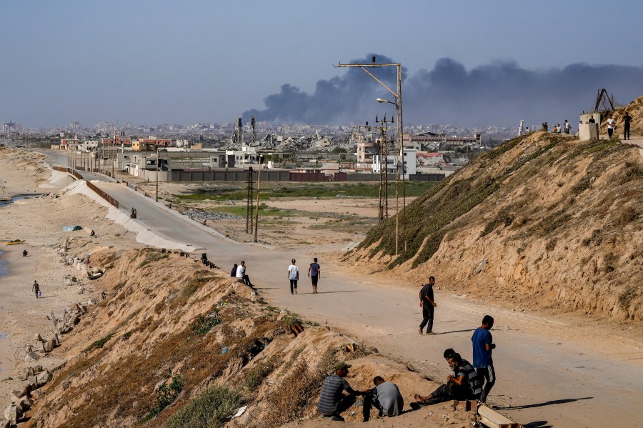 FILE - Smoke rises after an Israeli airstrike in the central Gaza Strip, July 10, 2024. (AP Photo/Abdel Kareem Hana, File)