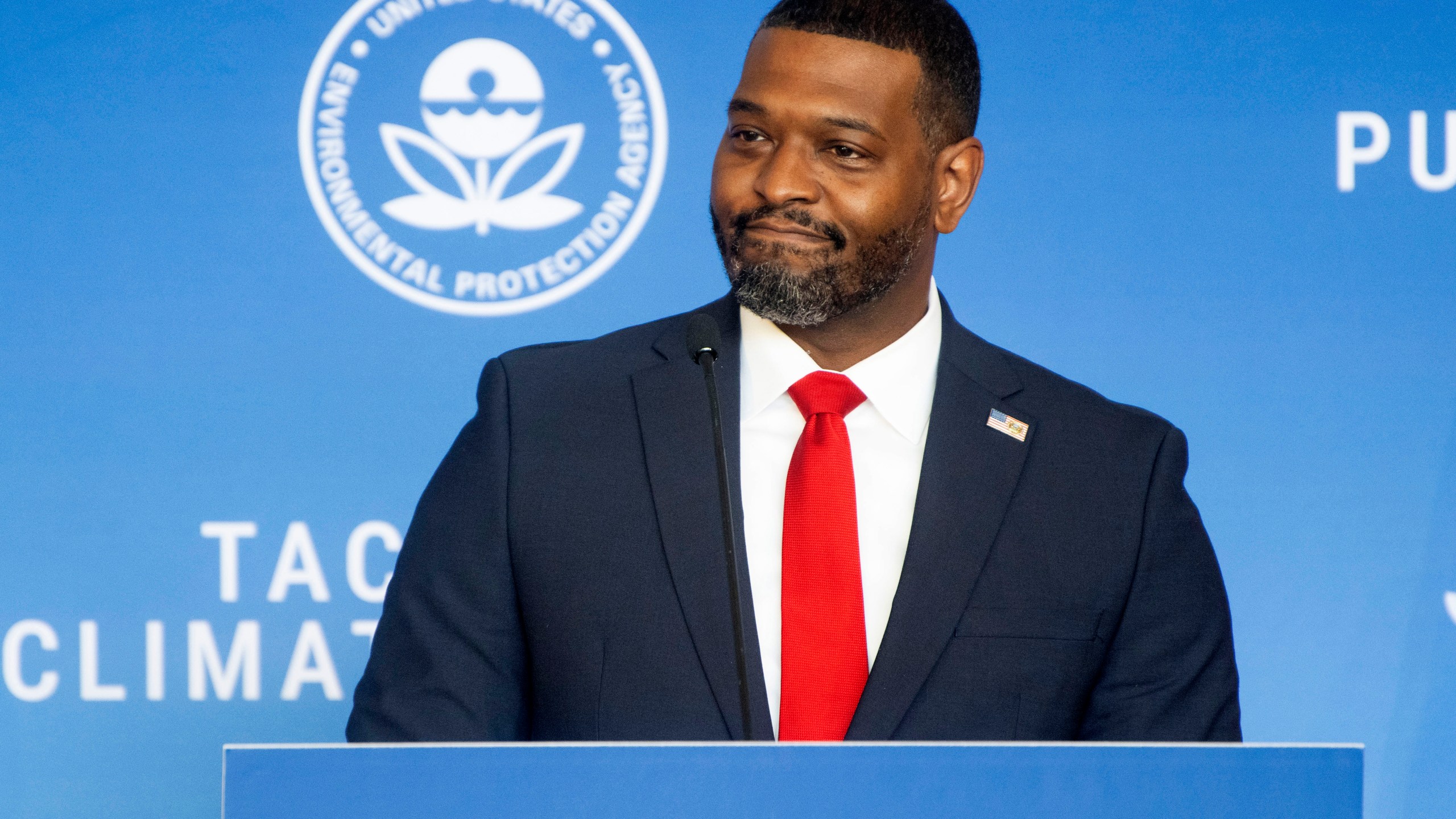 FILE - Environmental Protection Agency Administrator Michael Regan speaks at Howard University, April 25, 2024, in Washington. (AP Photo/Kevin Wolf, File)