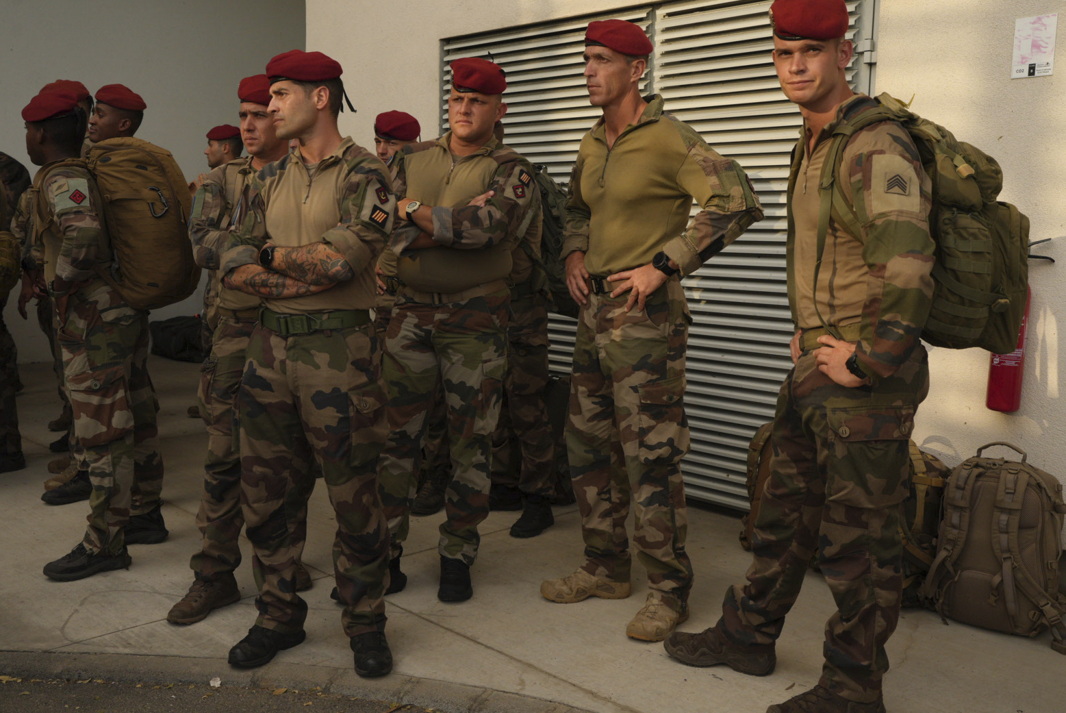 French troops arrive to give support Wednesday, Dec. 18, 2024 in the French Indian Ocean island of Mayotte. (AP Photo/Adrienne Surprenant)