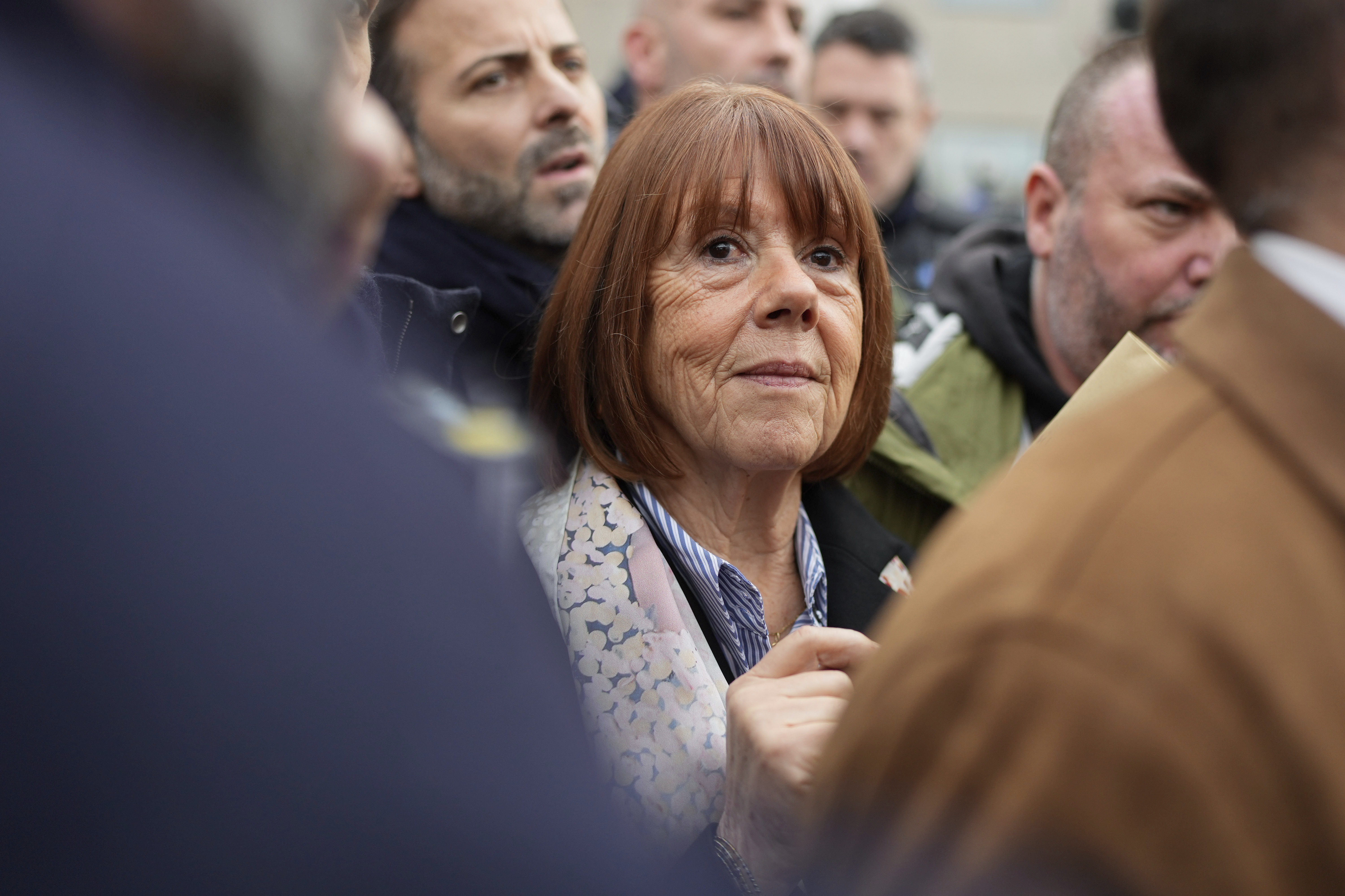 Gisele Pelicot exits the Avignon courthouse, in southern France, Dec. 19, 2024. (AP Photo/Lewis Joly)