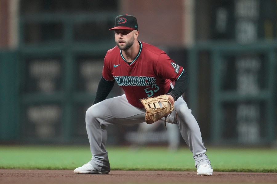 FILE - Arizona Diamondbacks first baseman Christian Walker during a baseball game against the San Francisco Giants in San Francisco, Wednesday, Sept. 4, 2024.(AP Photo/Jeff Chiu, File)