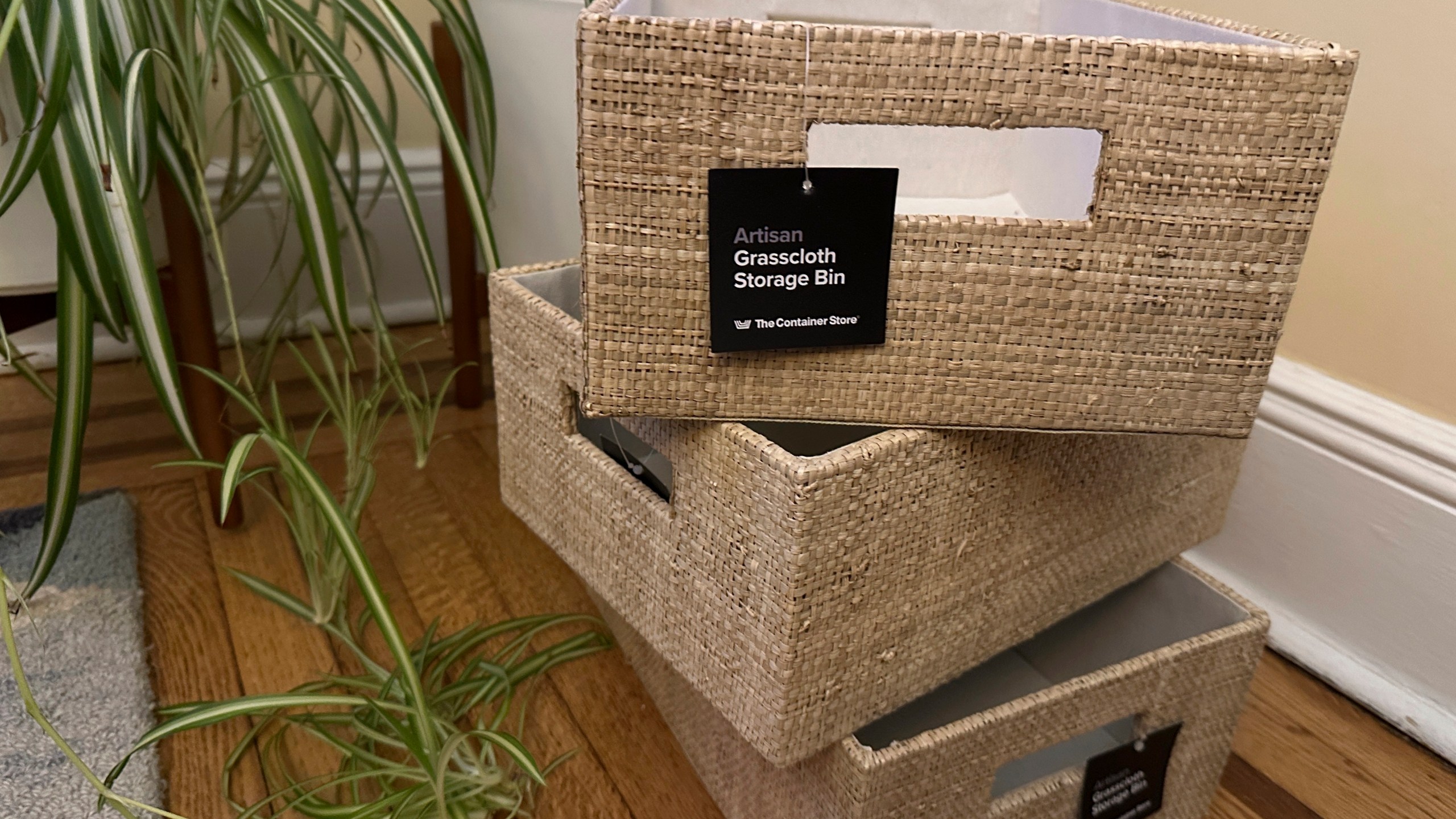 FILE - Storage bins from the Container Store are shown on Dec.13, 2024 in New York. (AP Photo/Cathy Bussewitz, File)