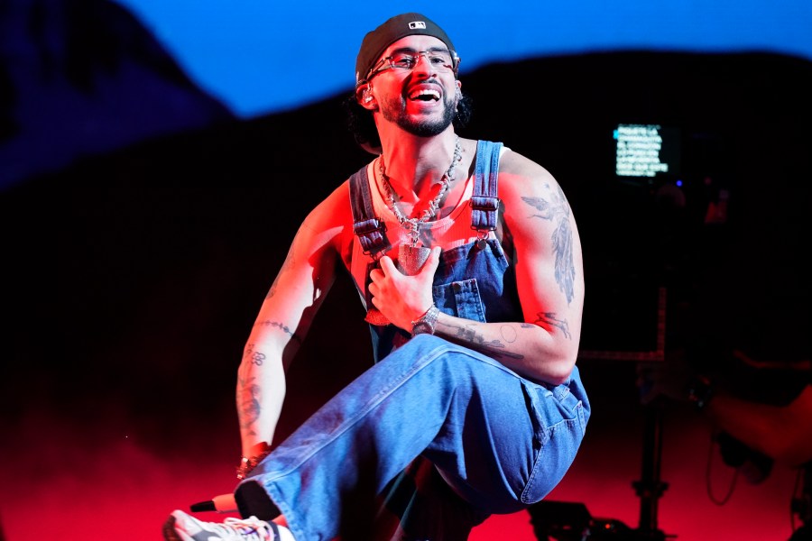 FILE - Bad Bunny performs at the Latin Billboard Awards in Coral Gables, Fla., on Oct. 5, 2023. (AP Photo/Marta Lavandier, File)