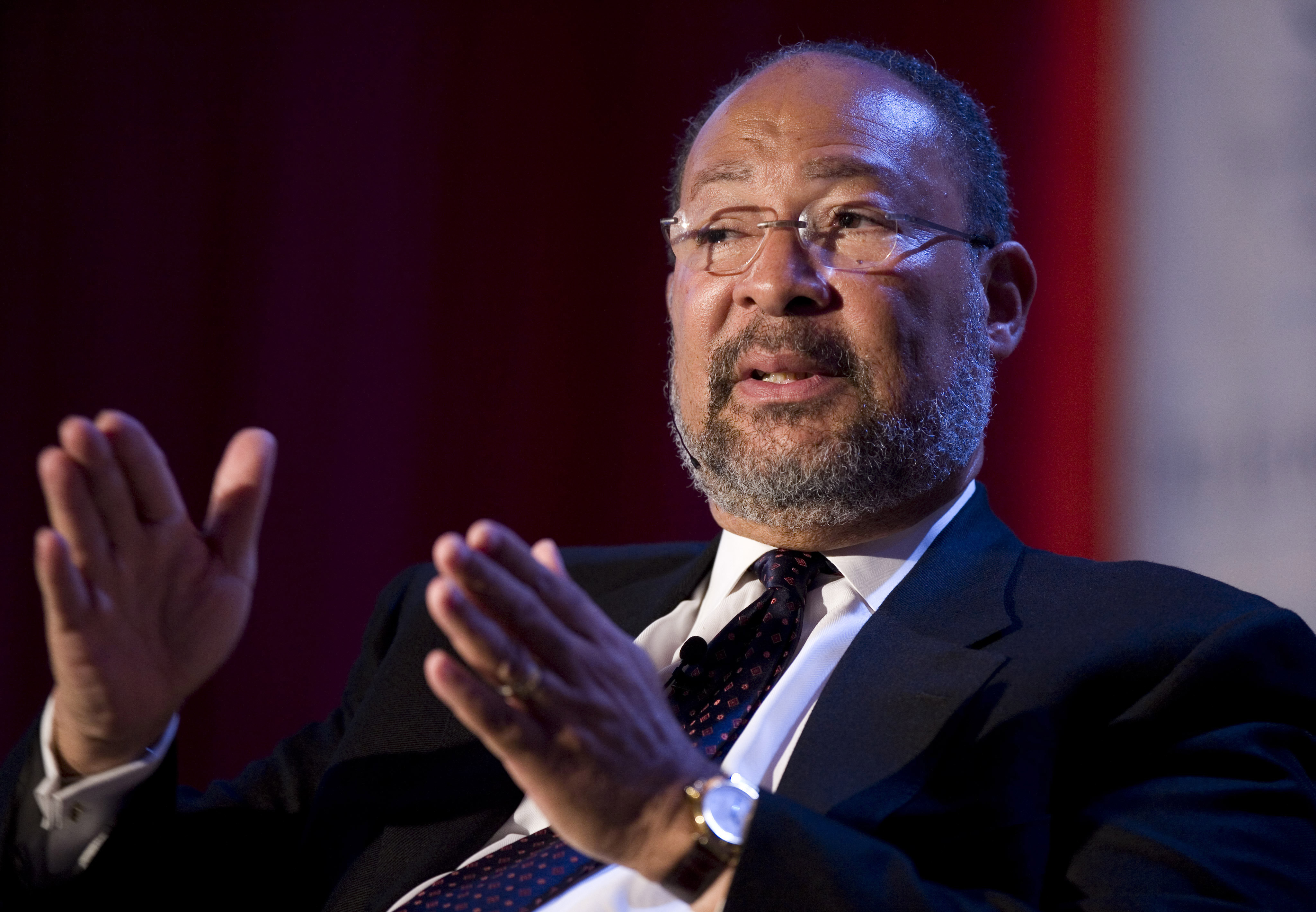 FILE - Richard Parsons, Chairman of Citigroup, speaks at Time Warner's headquarters Monday, June 15, 2009 in New York. (AP Photo/Mark Lennihan, File)