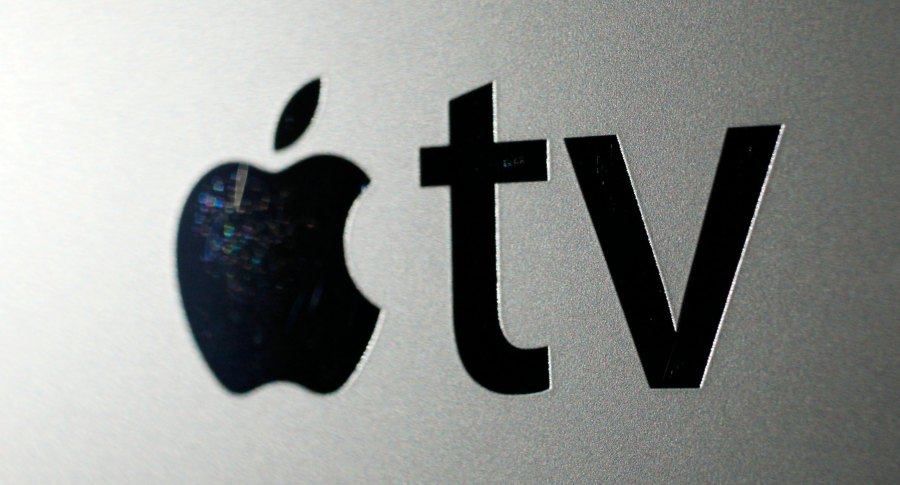 FILE - The logo for an Apple TV converter is seen on Oct. 6, 2010, in New York. (AP Photo/Mark Lennihan, File)