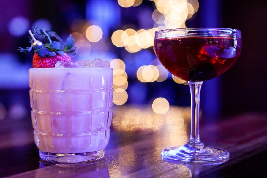 FILE - Mixed drinks are displayed at a bar in Baltimore on Wednesday, Feb. 8, 2023. (AP Photo/Julio Cortez, File)