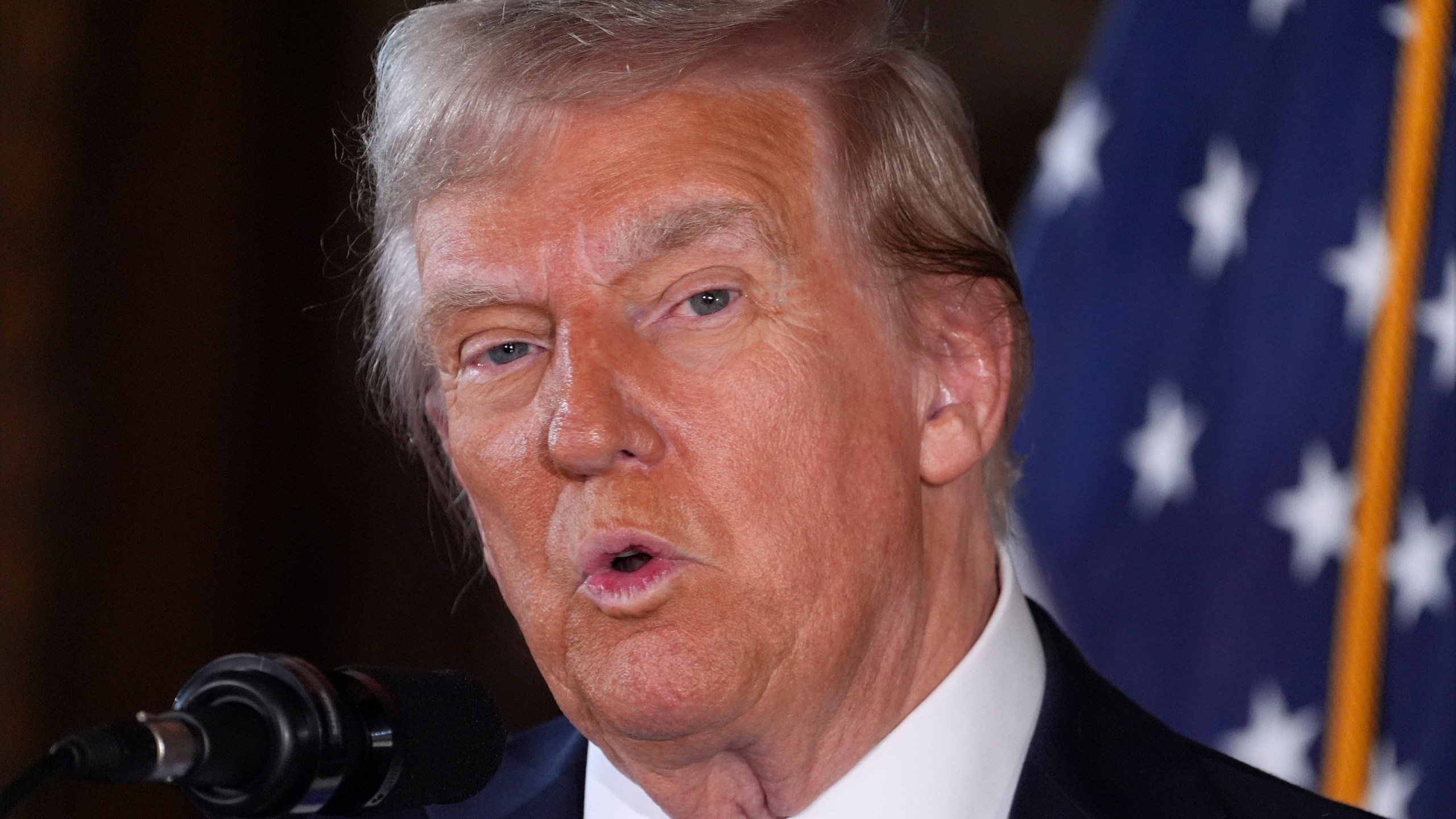 FILE - President-elect Donald Trump speaks during a news conference at Mar-a-Lago, Dec. 16, 2024, in Palm Beach, Fla. (AP Photo/Evan Vucci, File)