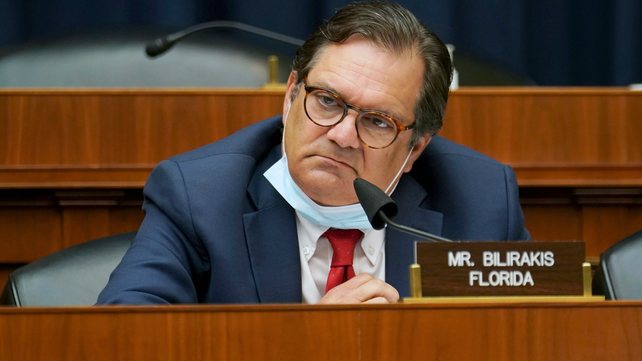 FILE - Rep. Gus Bilirakis, R-Fla., asks questions during a hearing, May 14, 2020, on Capitol Hill in Washington. (Greg Nash/Pool via AP, File)