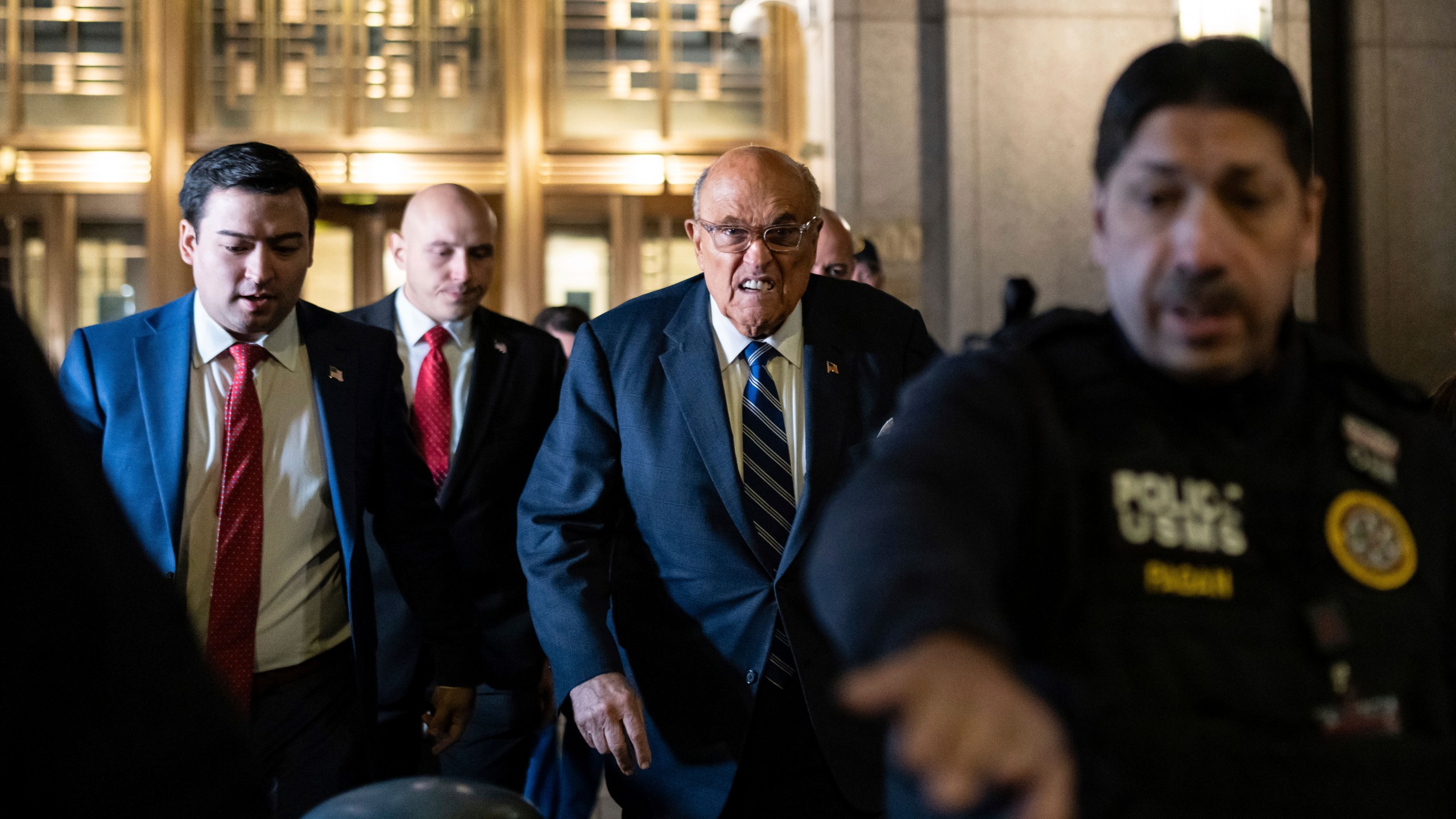 Rudy Giuliani leaves Manhattan federal court in New York, on Friday, Jan. 3, 2025. (AP Photo/Adam Gray)