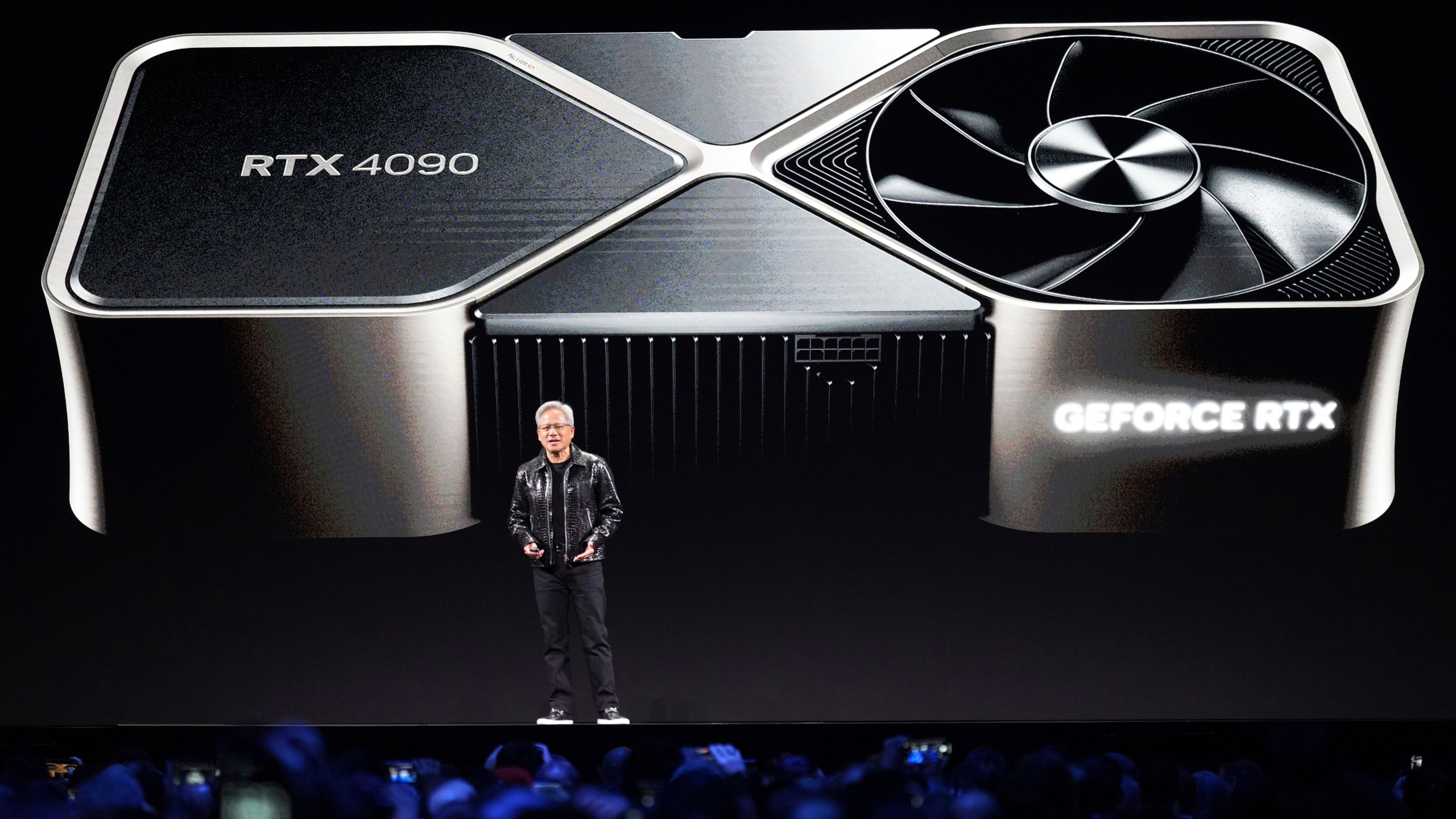 Nvidia founder and CEO Jensen Huang speaks during a Nvidia news conference ahead of the CES tech show Monday, Jan. 6, 2025, in Las Vegas. (AP Photo/Abbie Parr)