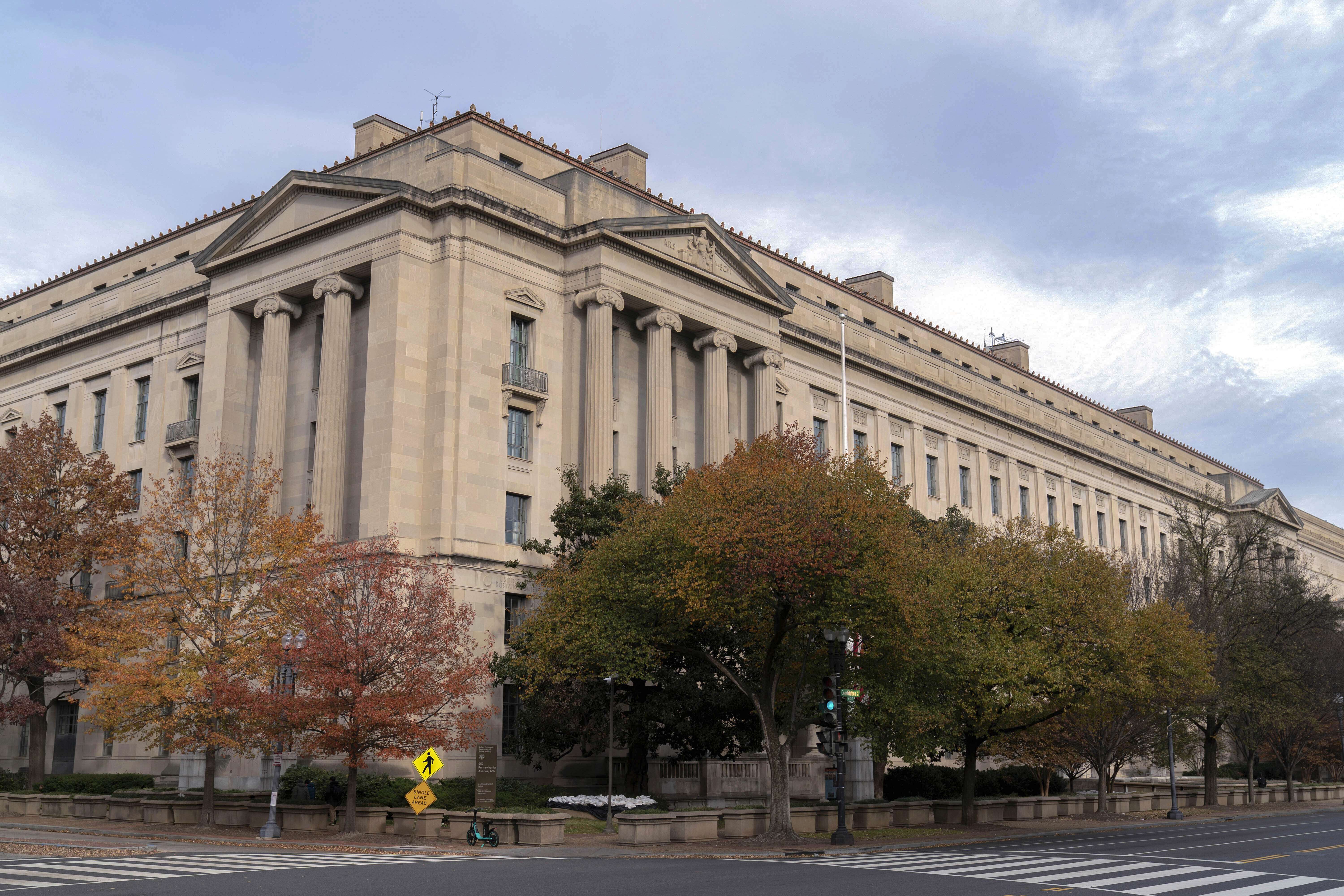 FILE - The U.S. Department of Justice building is seen in Washington, Dec. 7, 2024. (AP Photo/Jose Luis Magana, File)