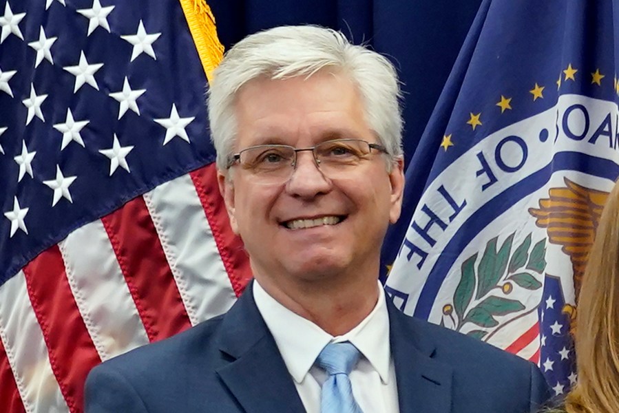 FILE - Federal Reserve Board of Governors member Christopher Waller poses for a photo on May 23, 2022, in Washington. (AP Photo/Patrick Semansky, File)