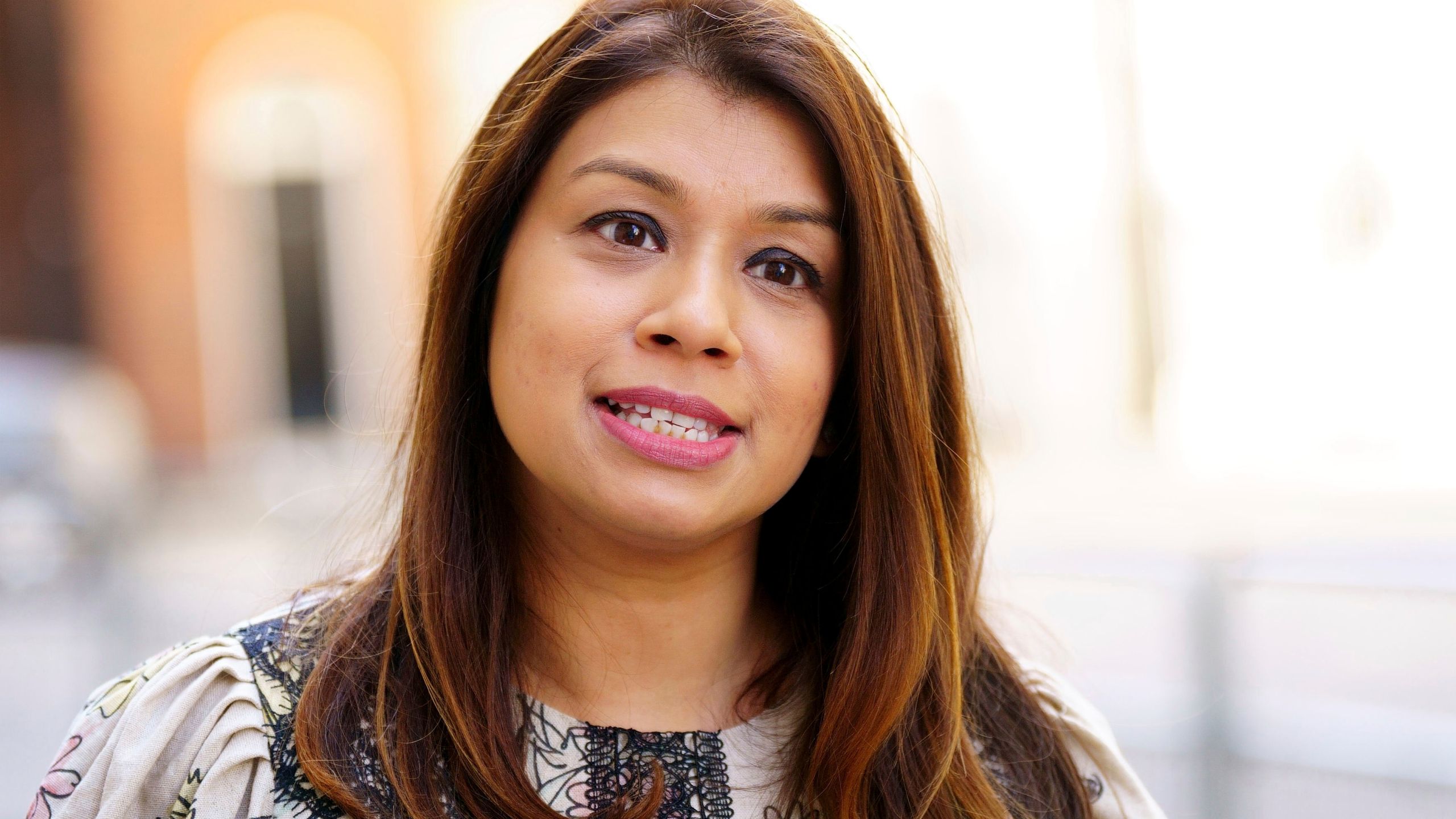 FILE - Member of Parliament Tulip Siddiq stands outside 10 Downing Street, London, May 13, 2022. (Victoria Jones/PA via AP, File)