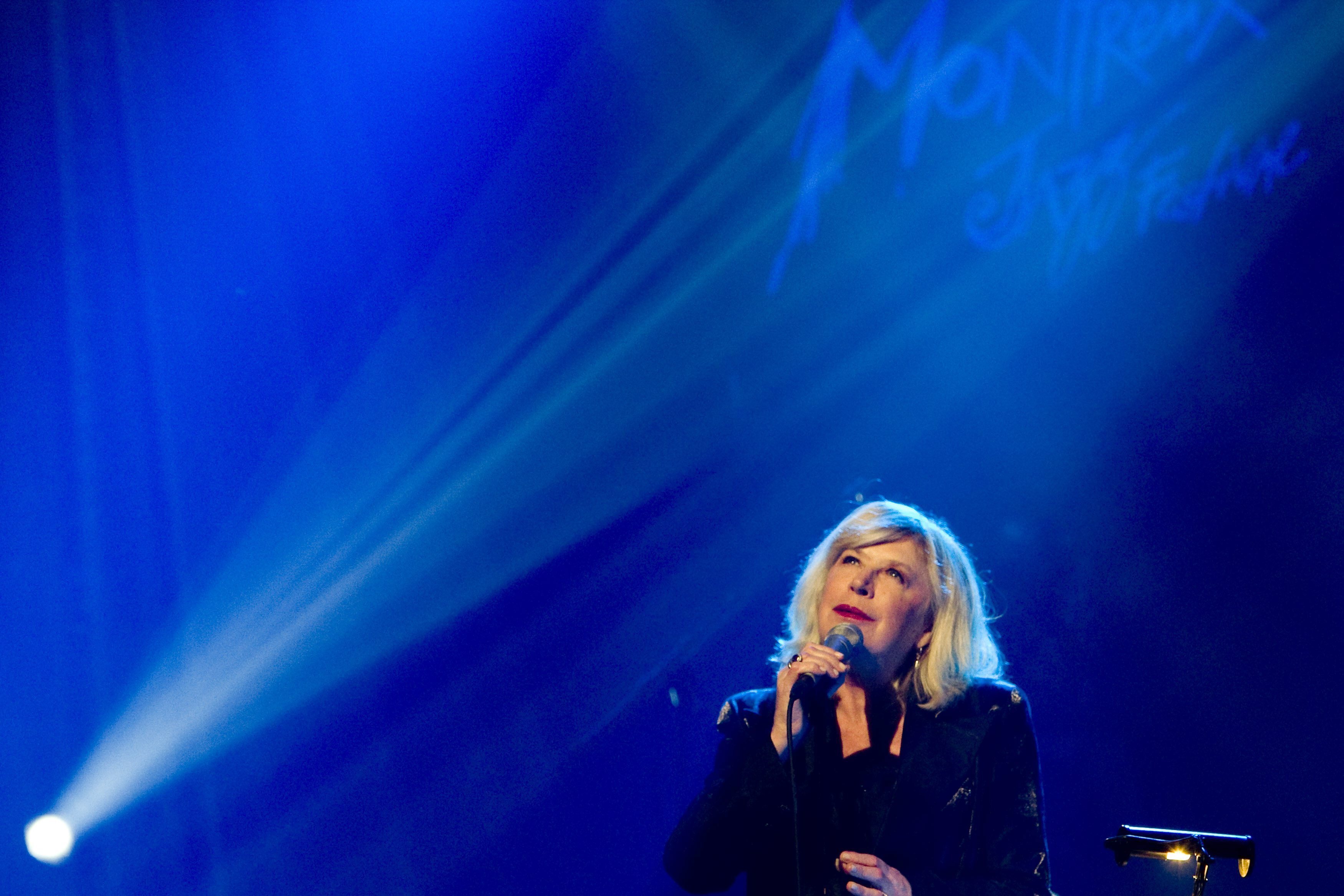 FILE - British singer and actress Marianne Faithfull performs on the Miles Davis Hall stage at the 43rd Montreux Jazz Festival, in Montreux, Switzerland, Late Monday, July 13, 2009. ( Jean-Christophe Bott/Keystone via AP, File)