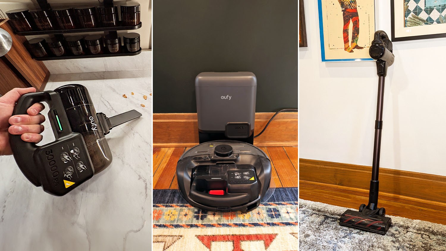 eufy / The eufy E20 seamlessly transforms between a robot, handheld and stick vacuum