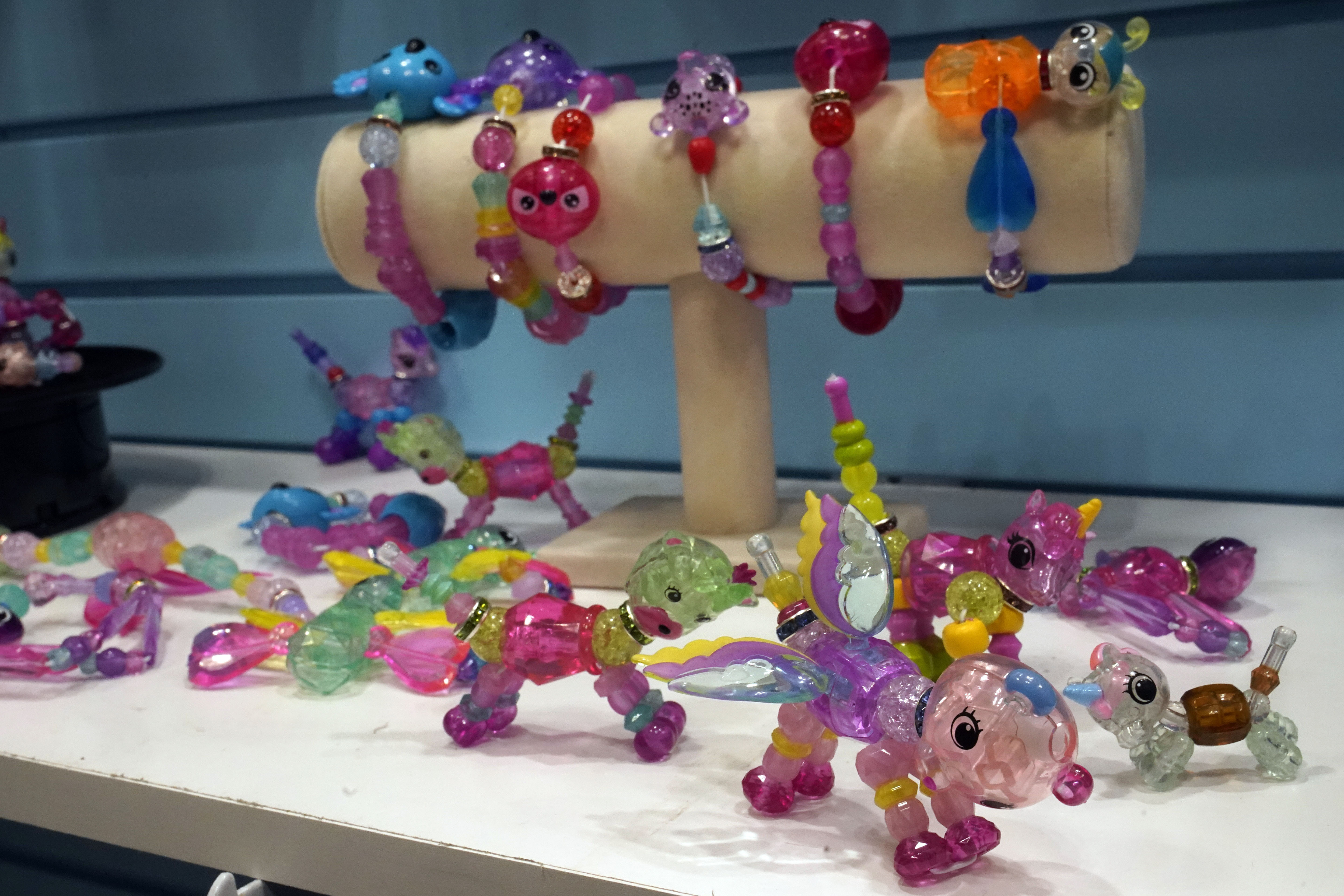 Twisty Petz from Super Impulse USA, are displayed at the Toy Fair, in New York's Javits Center, Monday, March 3, 2025. (AP Photo/Richard Drew)